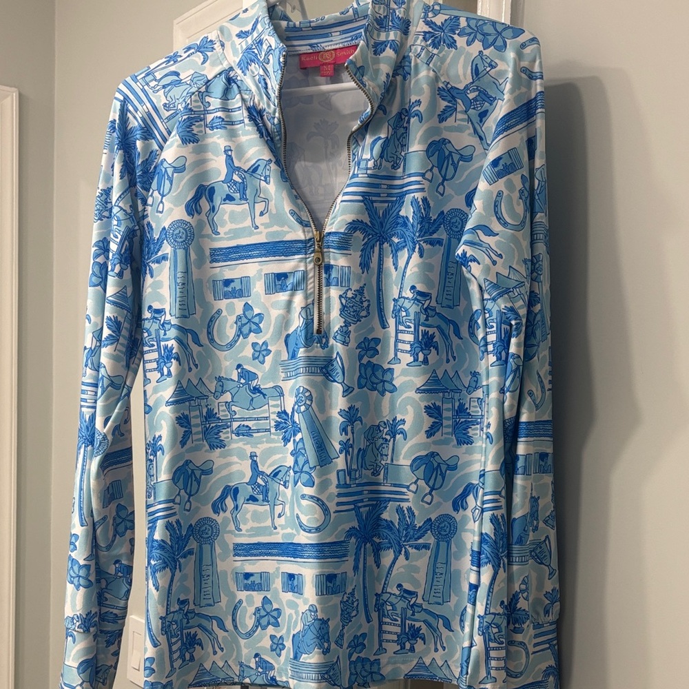 Kaeli Smith Blue and White Patterned Top